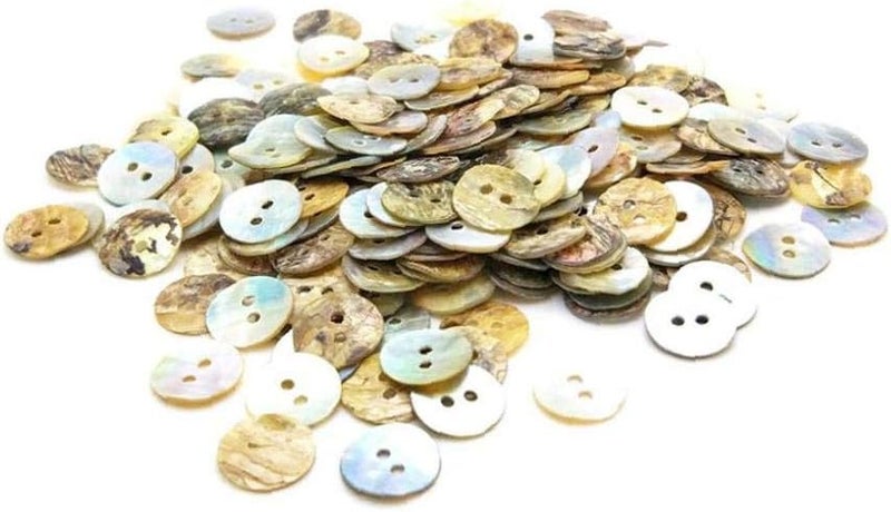 woobles Lot 100 Mother of Pearl Round Shell Sewing Buttons 15mm for DIY Sewing Crafts Supplies,Handmade,Gift Decoration - Image 3